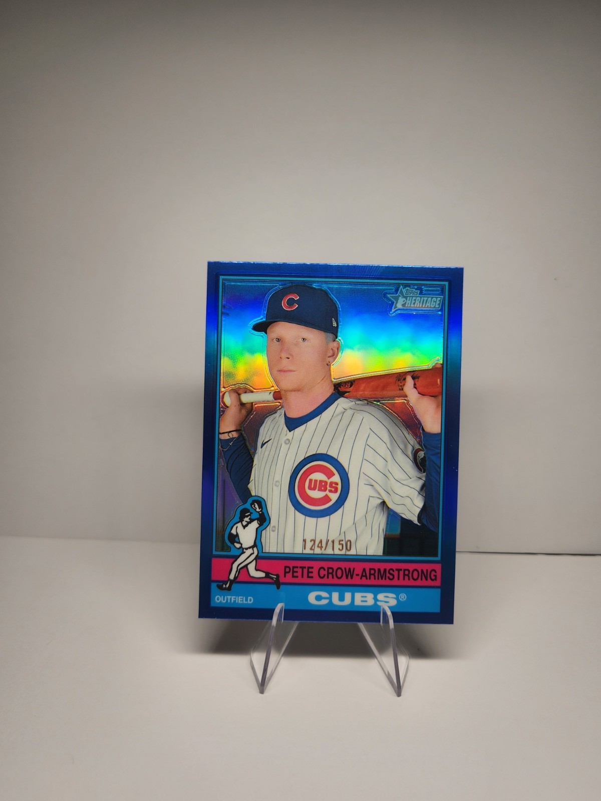 2025 Topps Heritage High Number SP Pete Crow-Armstrong #430 Chrome Blue Border Parallel /150