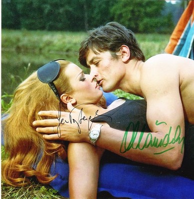ALAIN DELON + SENTA BERGER original Autogramme * Foto: 20 x 20 cm *
