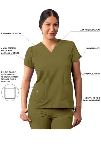 Blusa Médica Adar Addition para Mujer - Moderna con Cuello en V - Imagen 87 de 161