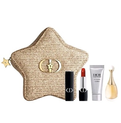 Dior Gold Star Pouch Make Up Bag 4pc Makeup Skincare Set-Limited