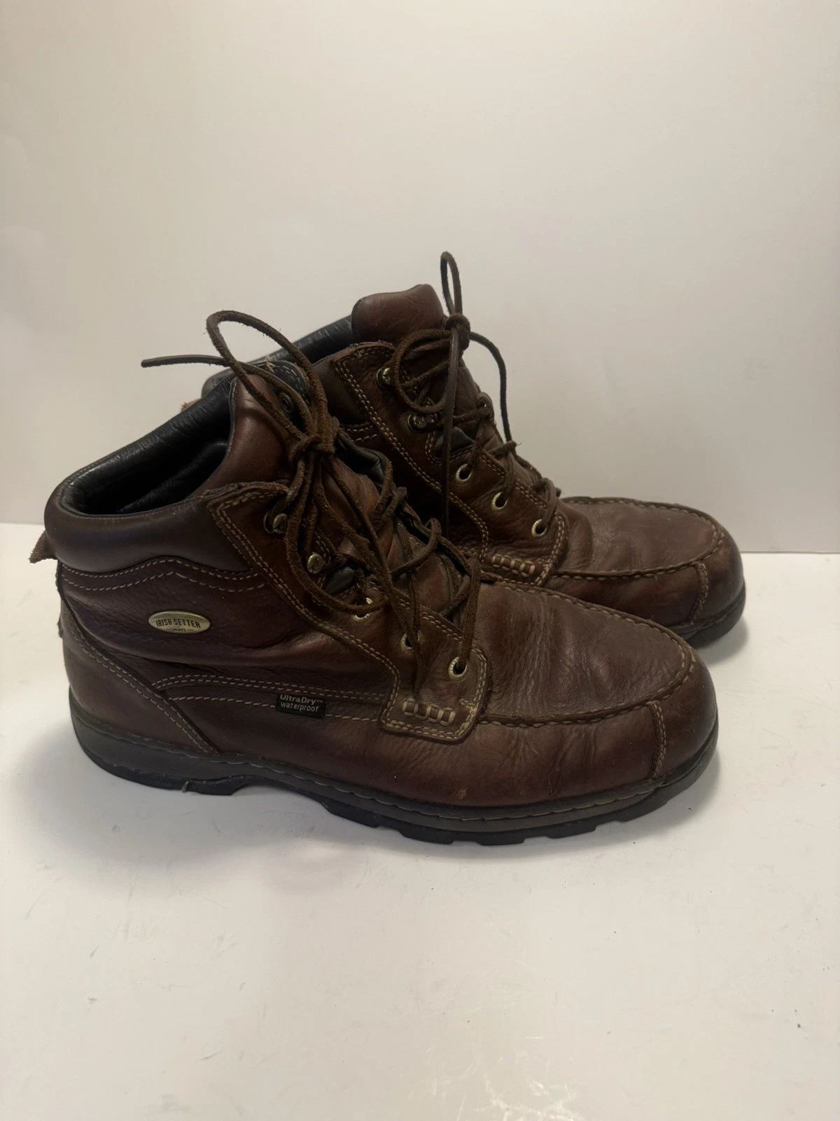 Irish Setter Hunt Mens Leather Waterproof Lace Up Hiking Boots Brown Size 13