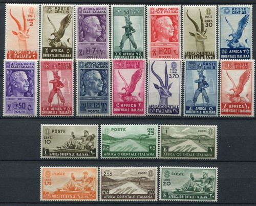 ITALIAN EAST AFRICA 1938 VARIOUS SUBJECTS P.O. COMPLETE SERIES MNH** CAT. S1