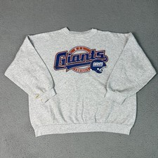Vintage New York Giants Sweatshirt Adult 2XL Gray Distressed Crewneck Logo 7 Vtg