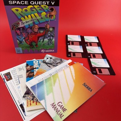 Space Quest V 5 Roger Wilco PC Big Box Sierra Floppy 3.5 Disk MS DOS VGA