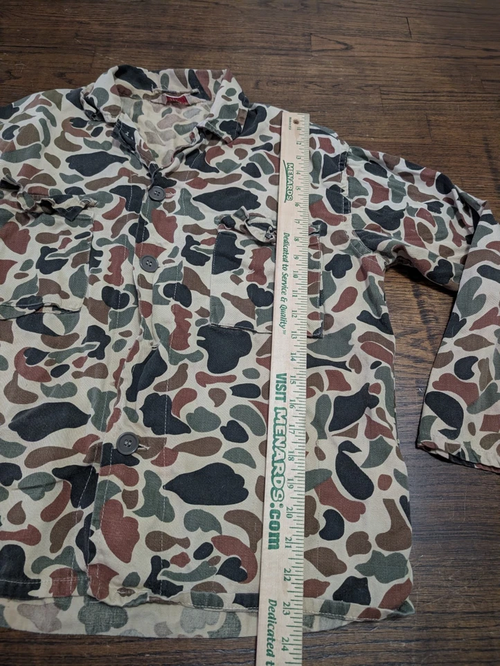 Camisa militar vintage SEAWAY Storm-Pruf para hombre S/M manga larga camuflada caza años 60 Foto 4 de 4