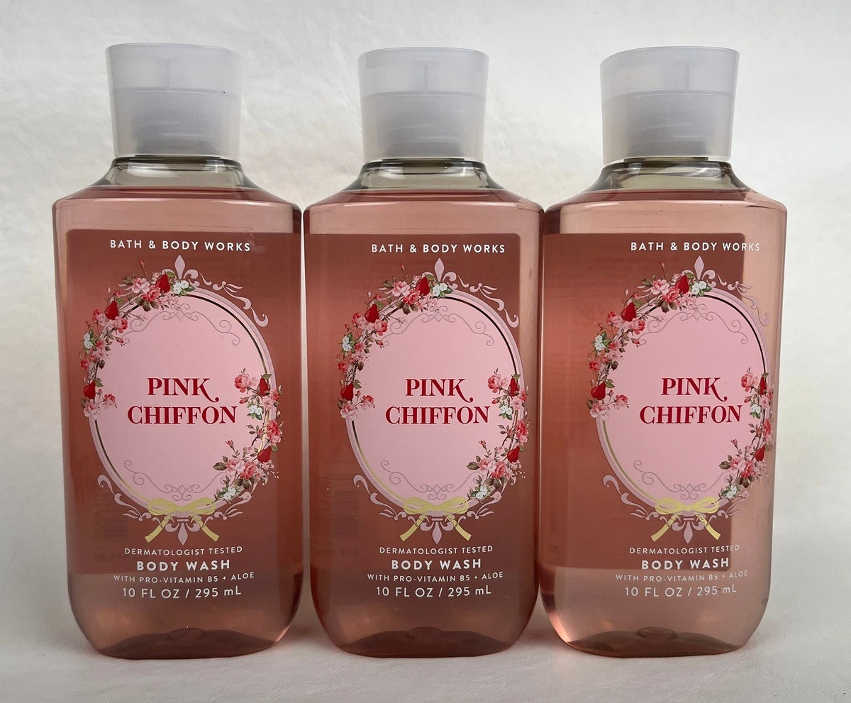 Lot of 3 Bath & Body Works Pink Chiffon Pro-Vitamins B5 Aloe Body