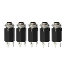 5Pcs Electric Guitar Plug Outlet 6.35mm Output Jacks Plate Socket Replacement