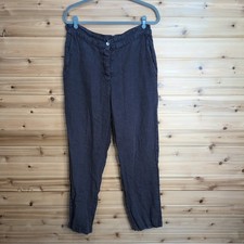 Cut Loose 100% Linen Straight Leg Pants Deep Purple Made in USA Large 47205