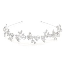 Crystal Headband Bridal Tiara Flower Shape Women Headpiece Metal Rhinestone