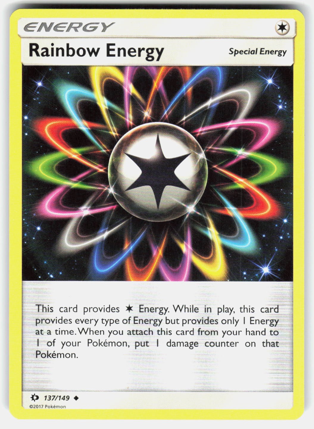 Rainbow Energy 137/149 Uncommon SM Base Set Pokemon Near Mint