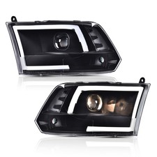 Led Clear Lens Headlights Lamps Pair For 2009 2010 2011 2012 Ram 1500 2500 3500