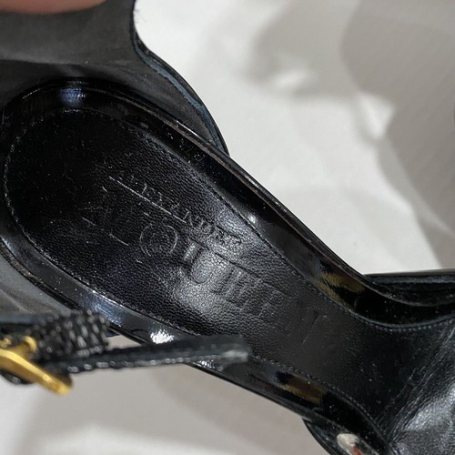Alexander McQueen Black Patent Leather Platform Heels EU Size 37 - Picture 8 of 16