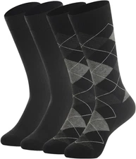 Merino Wool Socks for Men, Smart Wool Socks Mens 6-12 2pairs-black+greyargyle