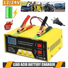 Heavy Duty Car Battery Charger 12V-24V Smart Automatic Intelligent Pulse Repair