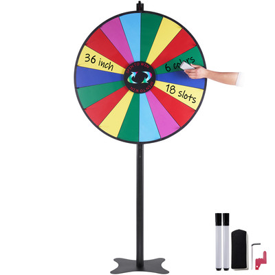 Uimoso 36'' Spinning Prize Wheel 18 Slots Wheel Spinner Tabletop Floor-standing