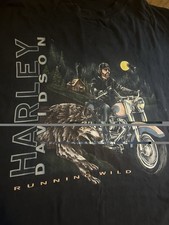 Vintage 1995 Harley Davidson Running Wild Tee Wolf Single Stitch XL Made in USA