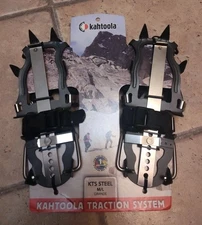 Kahtoola KTS Crampon system With Straps And Leaf Spring Extender Bar M/L New