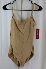 Capezio Womens Camisole Leotard Adjustable Straps Beige Size Large