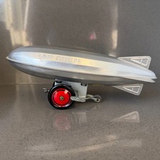 Vintage SCHILLING Tin Toy 9  Graf Zeppelin Aluminum Body Wind Up Tested Working