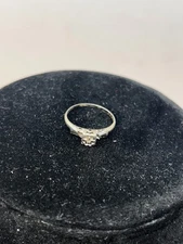 14K WHITE GOLD ESTATE ENGAGEMENT DIAMOND FILIGREE RING 1.85g Bona-Fide Size 9