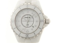 Chanel J12 12P Diamond H1628 Ceramic 33mm White Dial Quartz with Papers #DW601