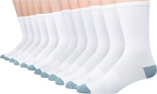 Hanes mens Men's Socks, X-temp Lightweight 6-12, Crew - White