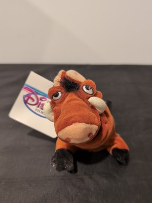 Disney Store Lion King Mini Beanie Bean Bag Plush Toy - Pumbaa 8'' With Tags