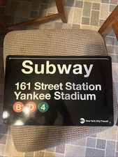 Yankee Stadium Metal Subway Sign 161 Street