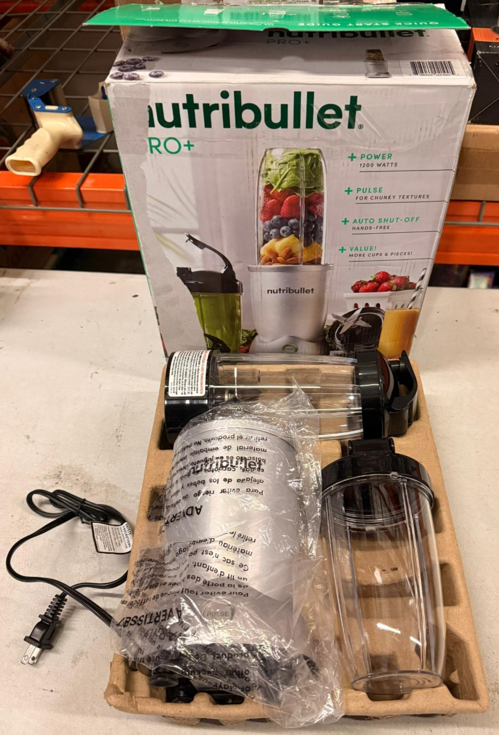 Nutribullet Pro+ Plus 1200W Nutrition Extractor Blender 10 PIECE SET (USED)