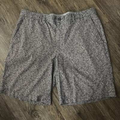 Greg Norman Collection For Tasso Elba Men Woven Golf Shorts Gray Pattern Size 36