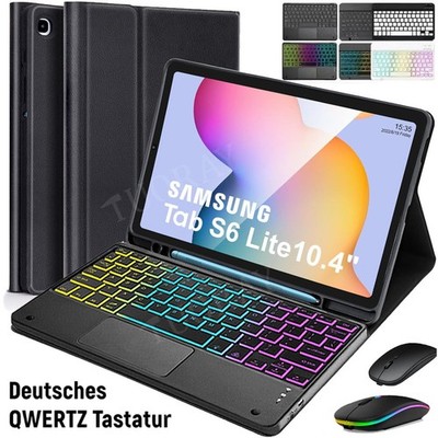 Für Samsung Galaxy Tab S6 Lite 10,4'' 2020/2022/2024 QWERTZ Tastatur Hülle Maus