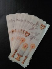 Creative Memories  Lot of Twelve Stickers  2" x 5"  Candles And Doves