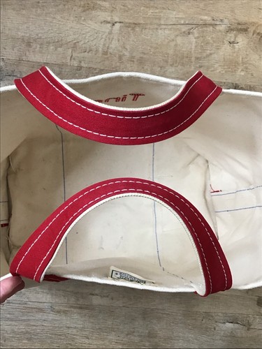 LL Bean Boat & Tote Large Canvas Bag Red Freeport T.M. Tag beach bag " Tina " - Picture 11 of 14