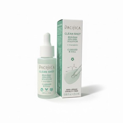 Pacifica Clean Shot BHA AHA 25% Peel Solution 0.8 oz | MSRP $15 NIB