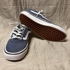 Vans Old Skool Navy & White Skater Shoes Size 8.5