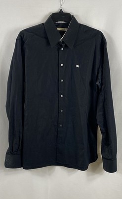 Burberry Men's Black Dress Shirt Button Down Equestrian Knight Logo Nova  Check M | eBay