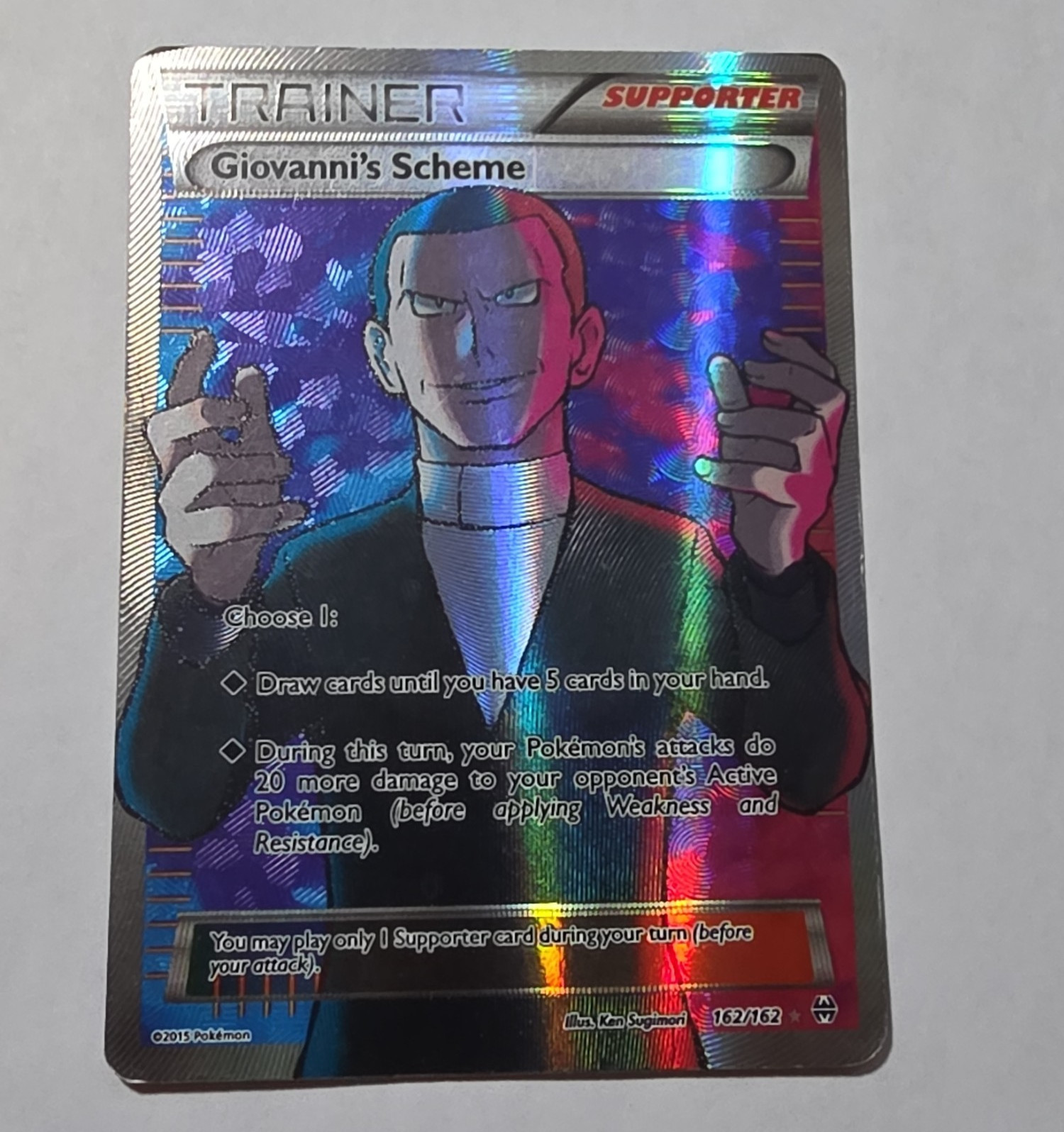 Pokemon Company Giovanni's Scheme 162/162 Breakthrough Full Art Holo Eng 2015 Hp