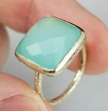 Sterling Silver  Jade womens ring vintage 925 SIZE 5.5