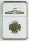 1937-S 5c Buffalo Nickel NGC MS62 BU+ Coin C4342