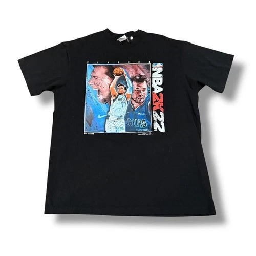 Black NBA 2K22 Dallas Mavericks Luca Doncic Tee