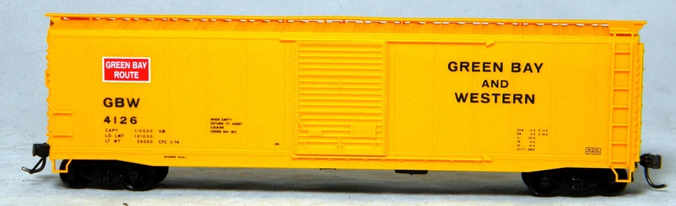 HO Accurail #4126 50' Steel Boxcar Green Bay & Western #4126 Built Up - Image 2 of 4