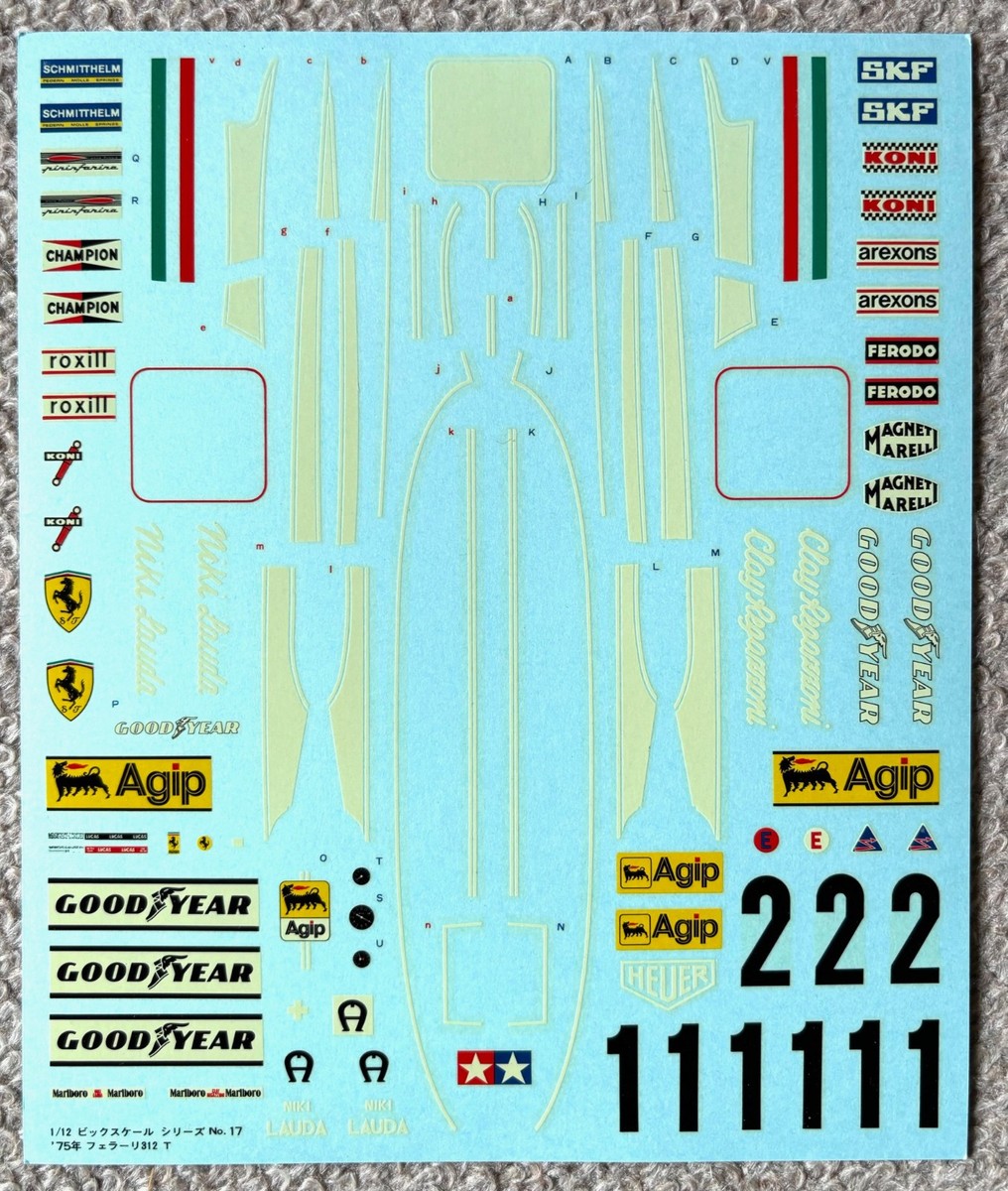 Tamiya Ferrari 312T 1/12スケール TAMIYA 1/12 FERRARI 312T F1 Racing Car Plastic Model Kit Big