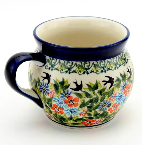 Polish Pottery 16 oz. Bubble Mug by Zaklady Boleslawiec – Handcrafted Stoneware