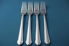 4 Dinner Forks Mikasa CLASSICO SATIN Gerald Patrick 18-8 Korea NEW 8"