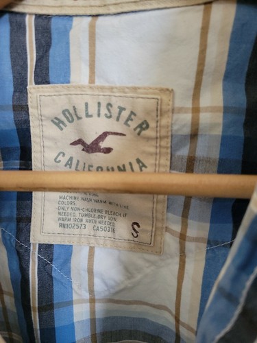 Men's Hollister Plaid Western Pearl Snap Shirt Long Sleeve Cotton Sz S EUC - Picture 4 of 9