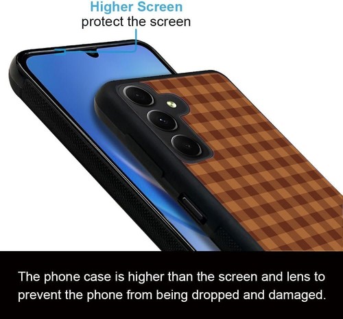 For Samsung A15 A16 S23 S24 S25 Ultra FE Flexible Cases brown beige tartan plaid - 第 9/25 張圖片