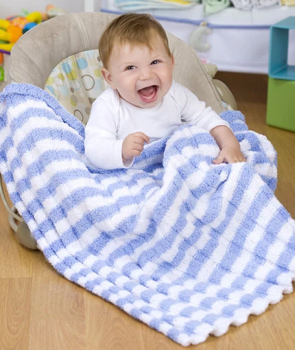 BB8 KNITTING PATTERN EASY STRIPED RIBBED PATTERN ARAN BABY BLANKET 36