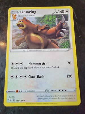 Ursaring 139/189 Uncommon Pokemon Darkness Ablaze 