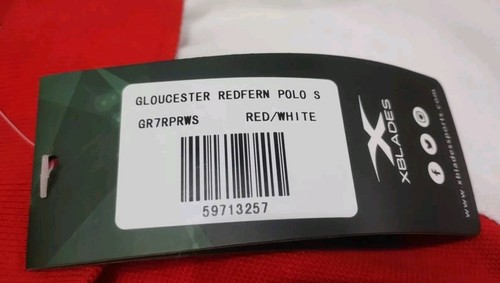 NEW - Gloucester Rugby Redfearn Polo T-Shirt - XBlades Small S Red Top BNWT G5D - Picture 7 of 11