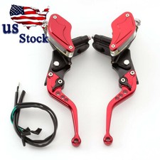 Black Aluminum Motorcycle Hydraulic Brake Clutch Master Cylinder Reservoir Lever